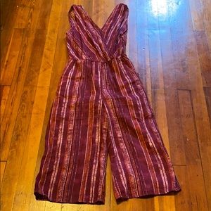 Cropped linen jumpsuit